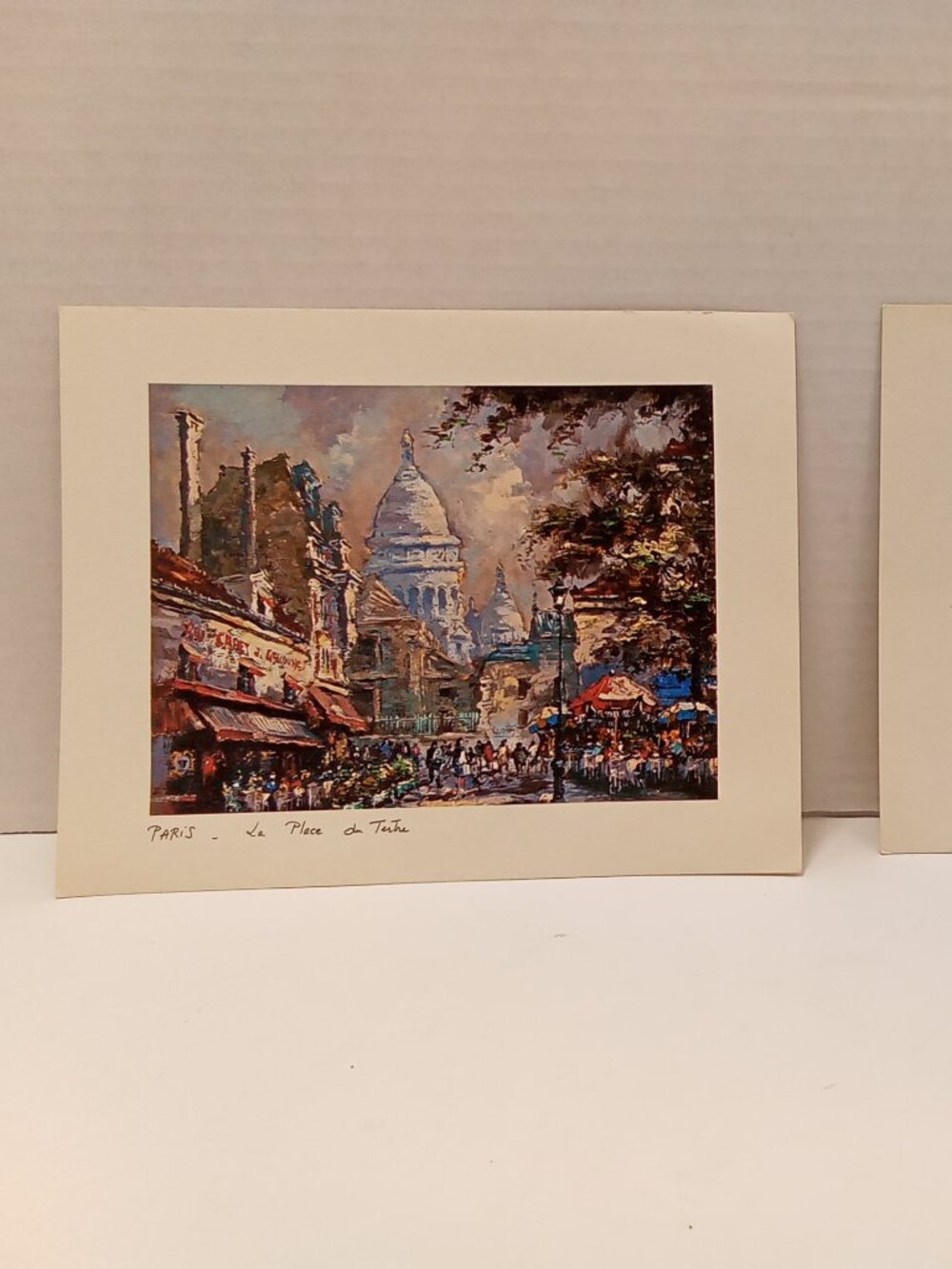 Vintage Paris Street Scene Art Prints Set of 2 Matted